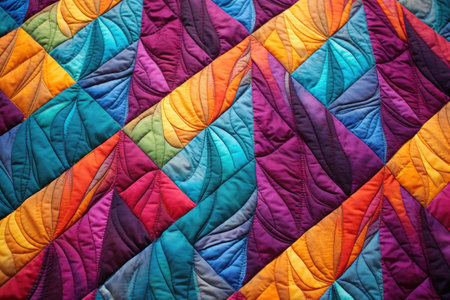 close-up of quilt stitching patterns, created with generative aiの素材