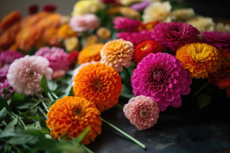 cropped shot of gorgeous fresh flowers, created with generative aiの素材