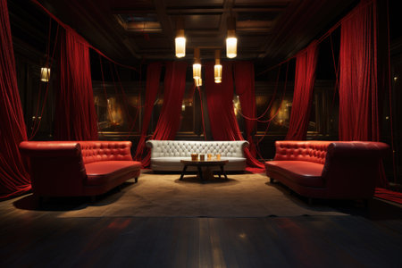 two vip ropes sectioning off an exclusive lounge, created with generative aiの素材