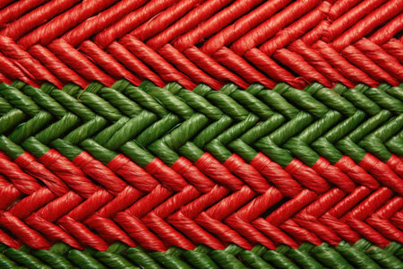 close-up of the woven texture on a traditional kwanzaa straw mat, created with generative aiの素材