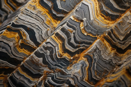 macro shot of a stone with naturally occurring geometric patterns, created with generative aiの素材