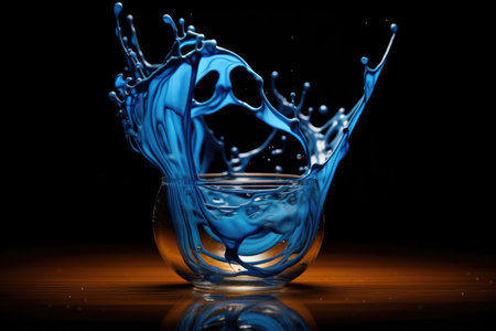a drop of ink spreading in a glass of water, created with generative aiの素材