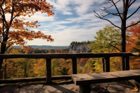 a scenic lookout point at a nature park, created with generative aiの素材