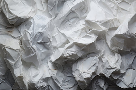 crumpled and smoothed out paper pieces, created with generative aiの素材