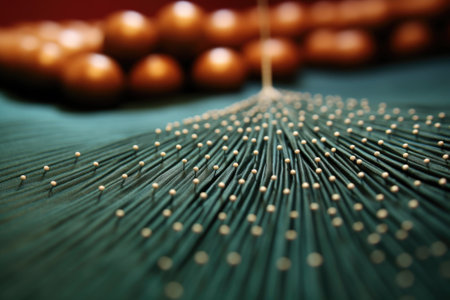 acupuncture needles arranged on a mat, created with generative aiの素材