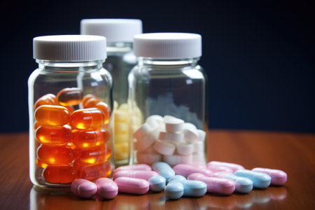 prescription bottles of digestive medication, created with generative aiの素材