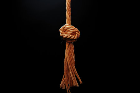 knot tied on a rope signifying struggle, created with generative aiの素材