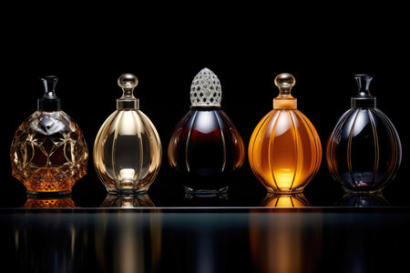 perfume bottles: one sleek, another robust, created with generative aiの素材