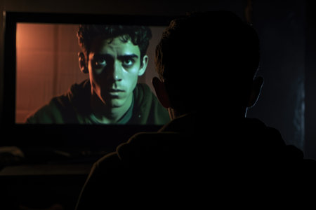 a video player paused at a movie scene that emphasizes mentorship, created with generative aiの素材