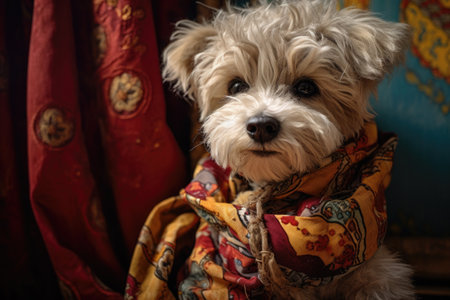 soft toy giraffe on a blanketed floor, created with generative aiの素材