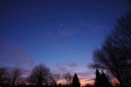 sky with constellations visible during solstice, created with generative aiの素材