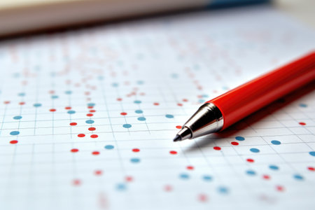 pen marking significant points in a tax booklet, created with generative aiの素材
