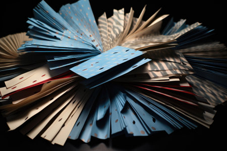 shot of several tax forms fanned out on a surface, created with generative aiの素材