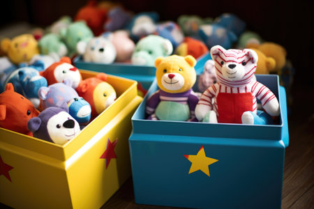 an array of charity donation boxes, created with generative aiの素材