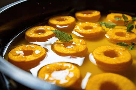 raw donuts ready to be fried in deep, clean oil, created with generative aiの素材