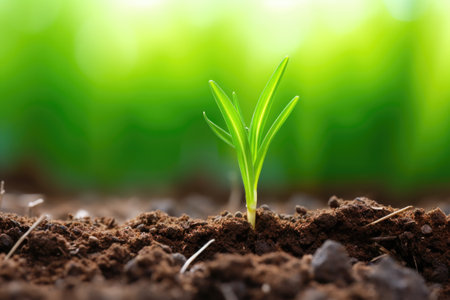 a grain of wheat in fertile soil, created with generative aiの素材