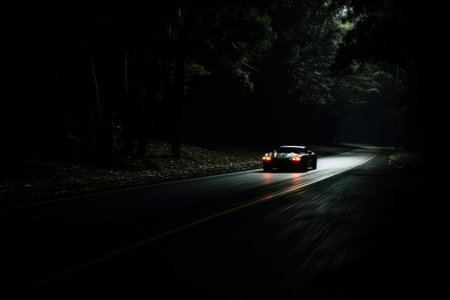 a dimly lit ambient drifting into darkness, created with generative aiの素材