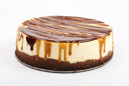 whole cheesecake with white background, created with generative aiの素材