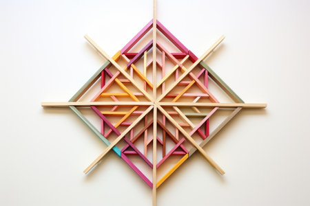 popsicle stick star of david fashioned into a wall decoration, created with generative aiの素材