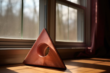 close-up of a yoga wedge near a window, created with generative aiの素材