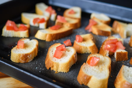 toasting bread pieces for blt sandwich, created with generative aiの素材