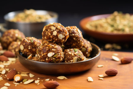 stuffing a date with nuts to make a ball, created with generative aiの素材