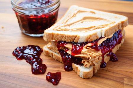 star-shaped peanut butter and jelly sandwich, created with generative aiの素材