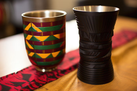 a unity cup next to a kwanzaa kinara, created with generative aiの素材