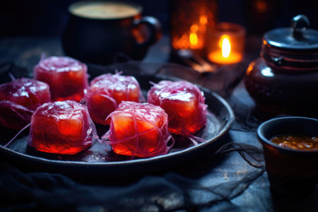 freelensing view of jelly-filled donuts under soft lighting, created with generative aiの素材