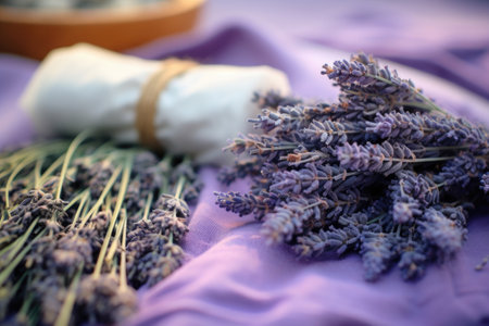 pillow filled with dried lavender flowers, created with generative aiの素材