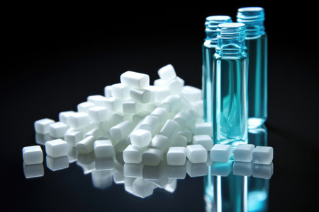 pyramidal stack of fluoride toothpaste tubes, created with generative aiの素材