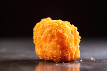 macro shot of a single chicken nugget, created with generative aiの素材