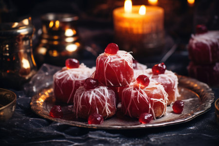 freelensing view of jelly-filled donuts under soft lighting, created with generative aiの素材