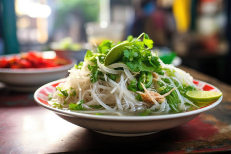 pho in sharp focus, background blurred with bokeh, created with generative aiの素材