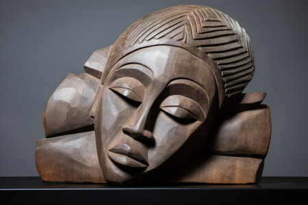 genuine african stone sculpture, created with generative aiの素材