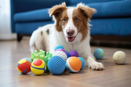 a new toys for a pet on the floor, created with generative aiの素材