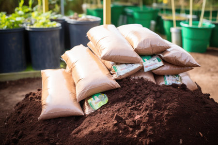 biodegradable waste materials ready for compost, created with generative aiの素材