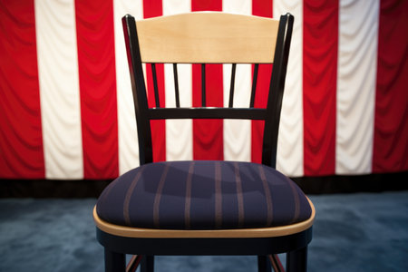close-up of an empty debate chair, created with generative aiの素材