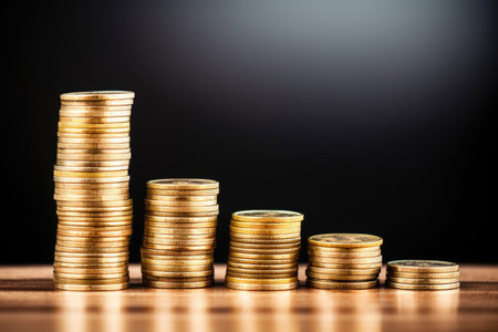 stack of coins illustrating increasing rent price, created with generative aiの素材