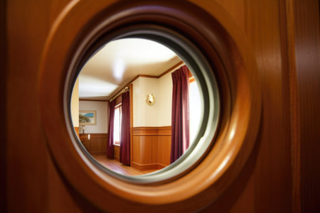 door through a peephole after installation, created with generative aiの素材