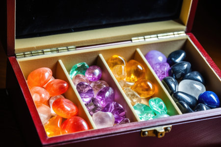 precious gems in a secure box, created with generative aiの素材