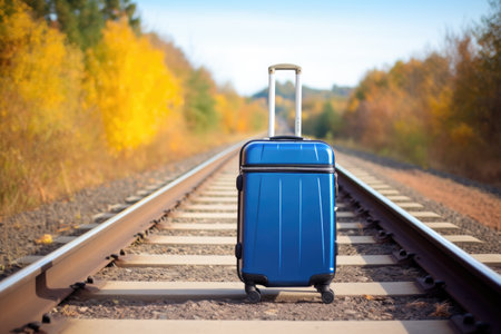 suitcase on a journey, created with generative aiの素材