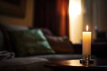 a lit candle placed next to a living will, created with generative aiの素材