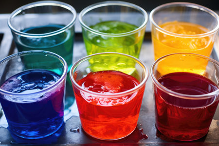different colored dyes spread in water, created with generative aiの素材