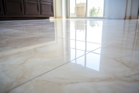 marble floor with polished surface and veins, created with generative aiの素材