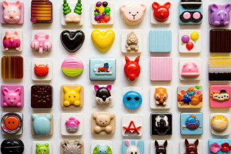 assortment of fridge magnets, created with generative aiの素材