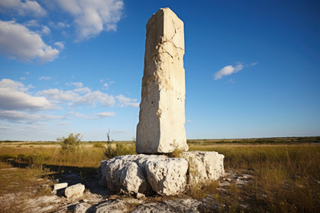 image of a limestone pillar marking national territory, created with generative aiの素材