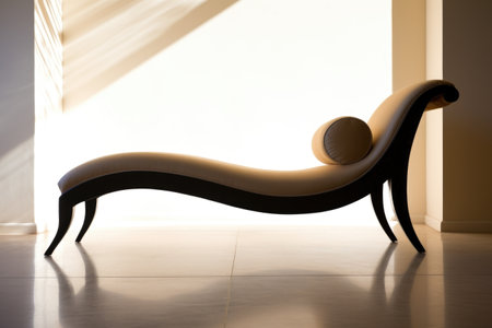 curvy silhouette of an elegant chaise lounge, created with generative aiの素材
