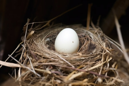 an egg hatching in a birds nest, created with generative aiの素材