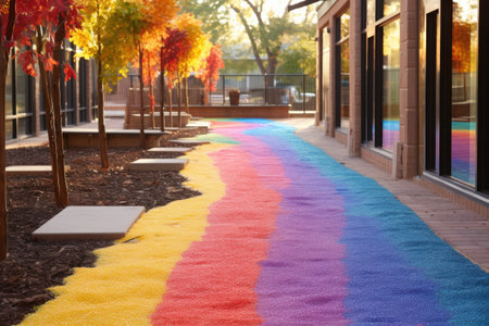sensory walkway made with various colors and textures, created with generative aiの素材